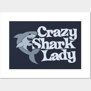 Crazy Shark lady Posters and Art